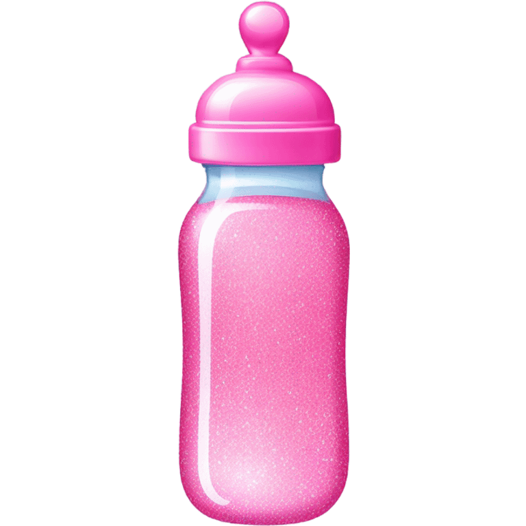 Pink baby bottle with glitter  emoji