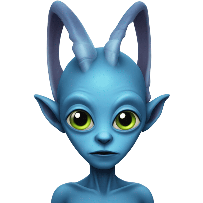 Blue alien big ears emoji