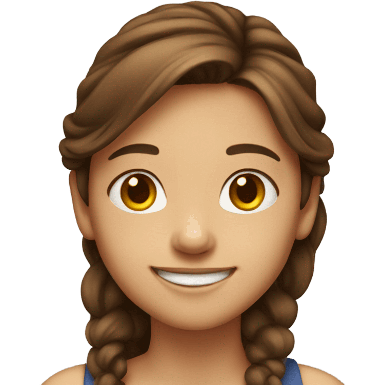 smiling girl with brown hair emoji