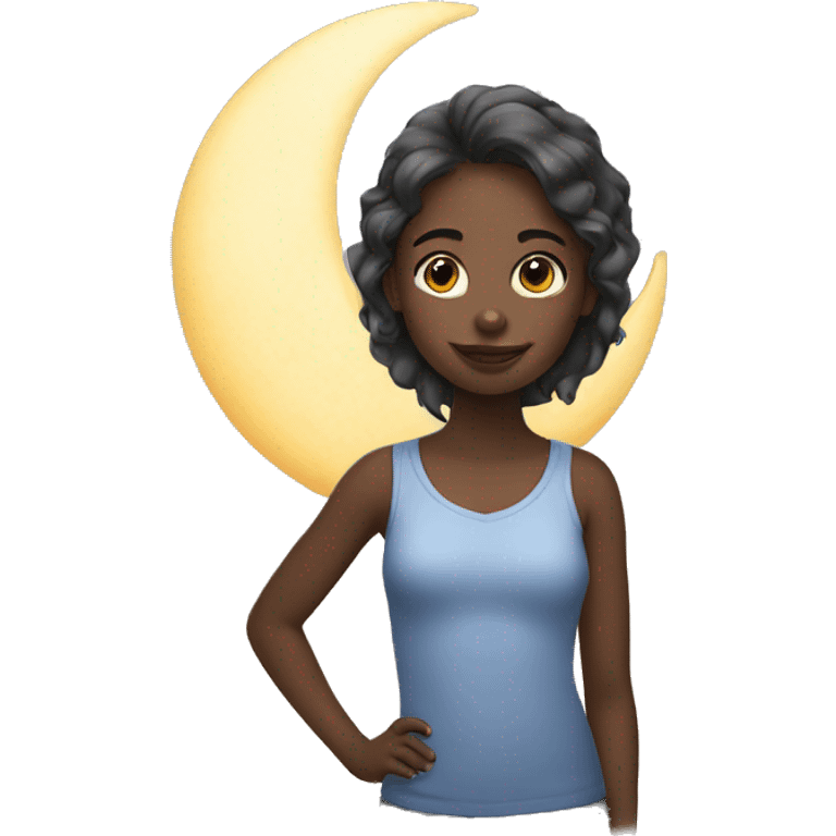 girl with moon  emoji