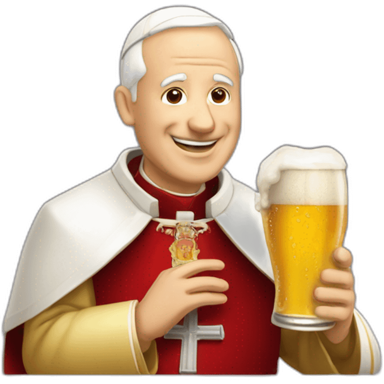 le pape qui boit une bierre emoji