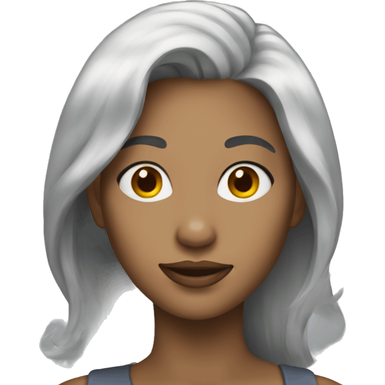 Woman with silver hair emoji