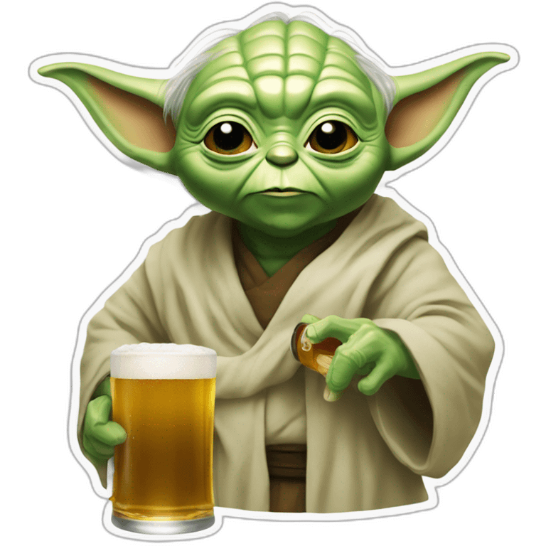 Yoda qui boit une bierre emoji