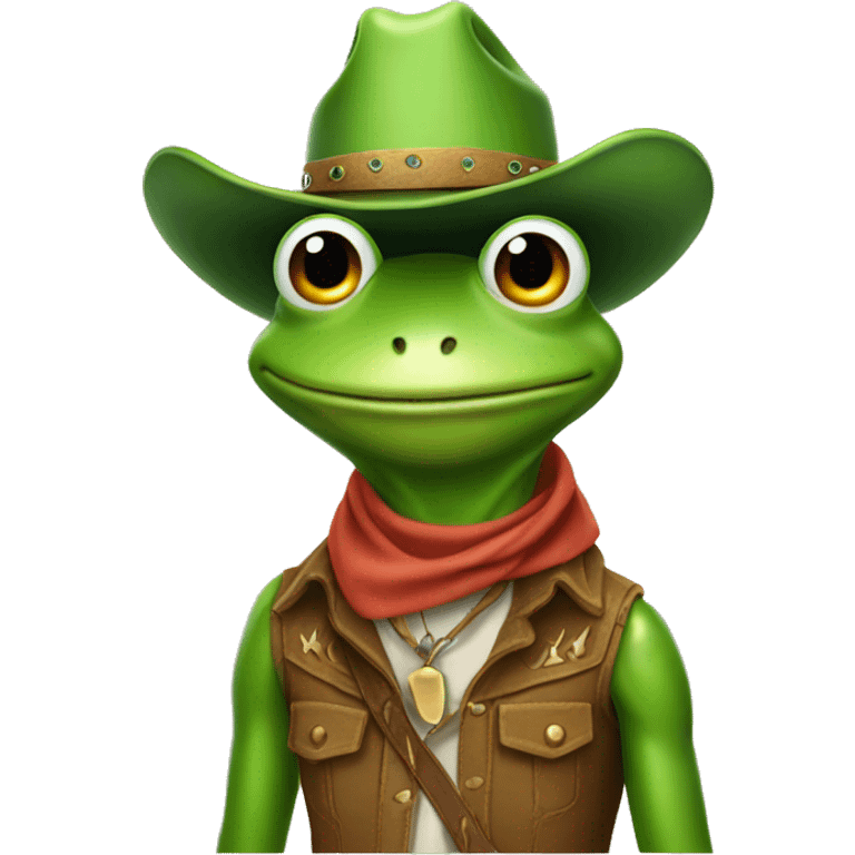 Frog wearing cowboy hat emoji