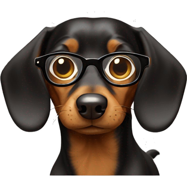 Dachsund wearing glasses emoji