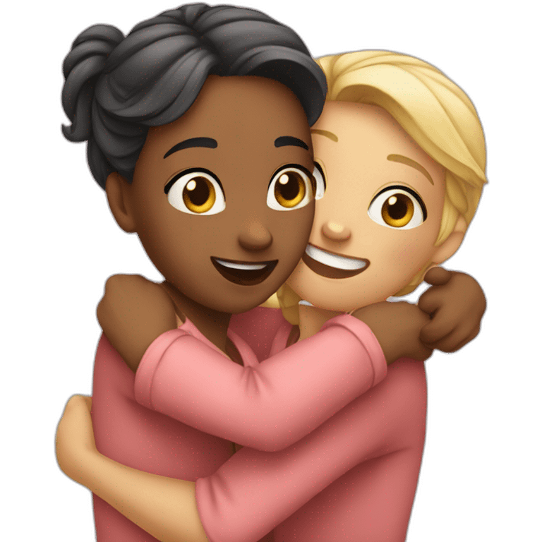 Hug two girlfriends emoji