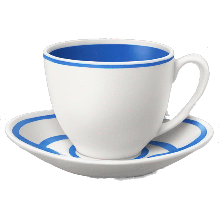 White tea cup with blue line and saucer emoji