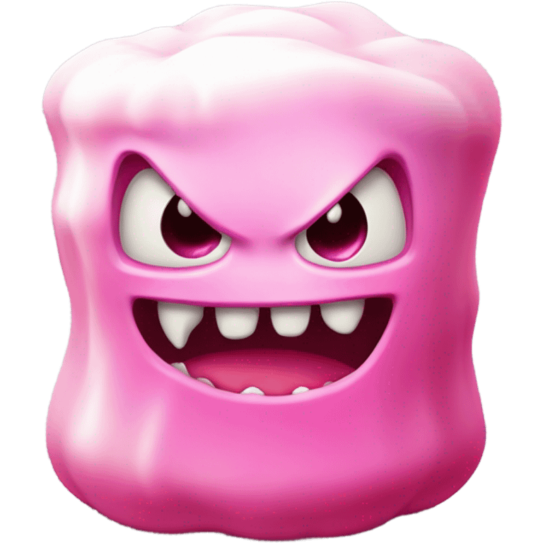 evil pink marshmallow  emoji