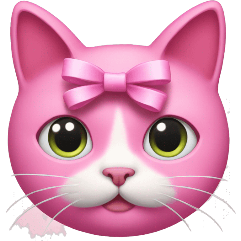 Pink cat with a bow  emoji