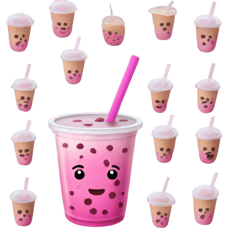 Pink boba tea emoji