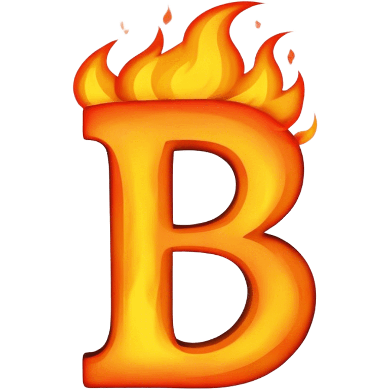 The letter b on fire emoji