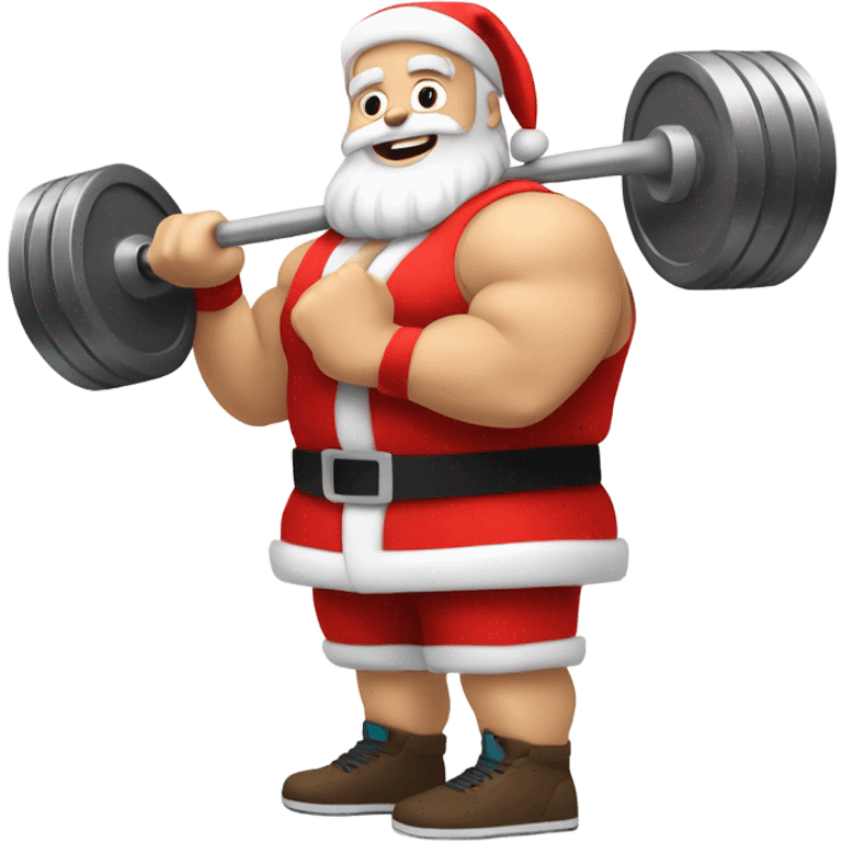 White santa with a dumbbell in hand at the gym emoji