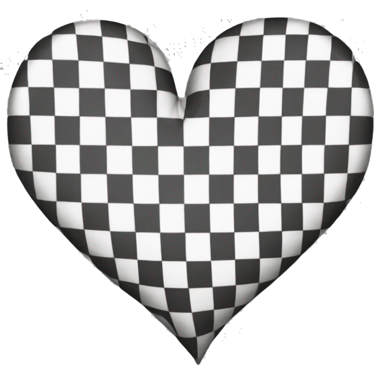 Black and white checkered heart  emoji