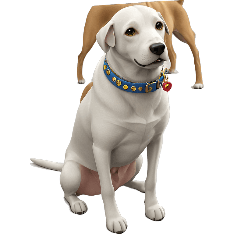 realistic dog with collar emoji