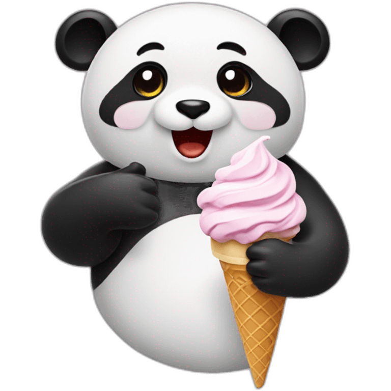 Panda eating ice cream emoji