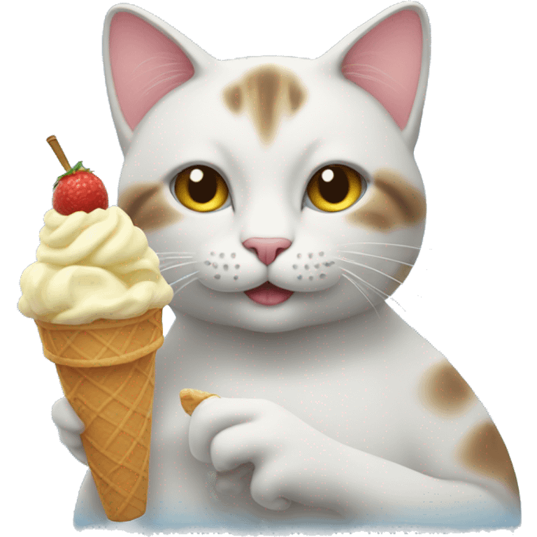 Cat holding a ice cream  emoji