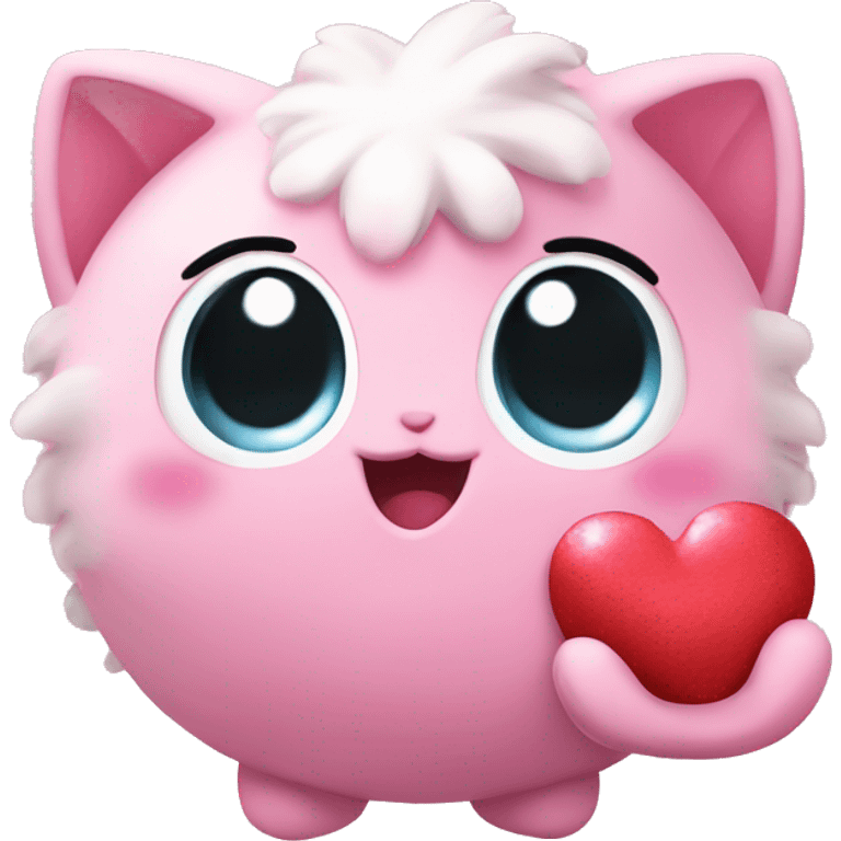 jiggly puff holding a heart emoji