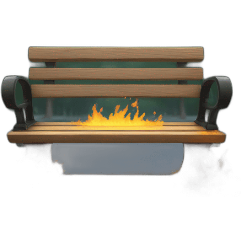 park bench on fire emoji