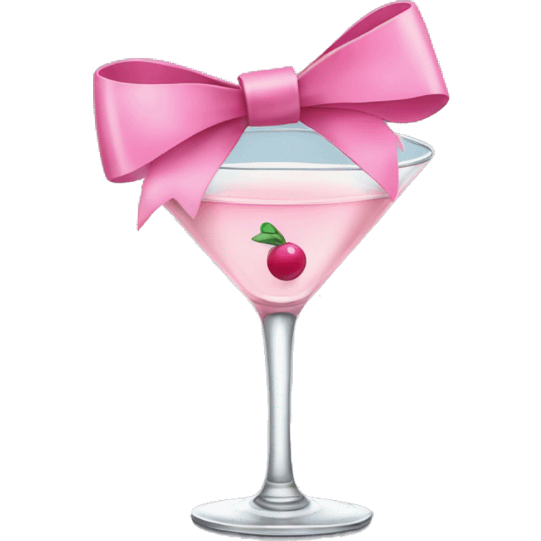 martini with pink bow emoji