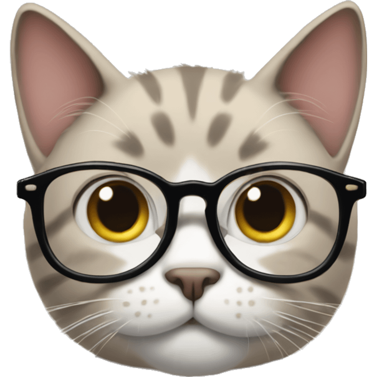 Cat wearing glasses with cat's paws sticking out emoji