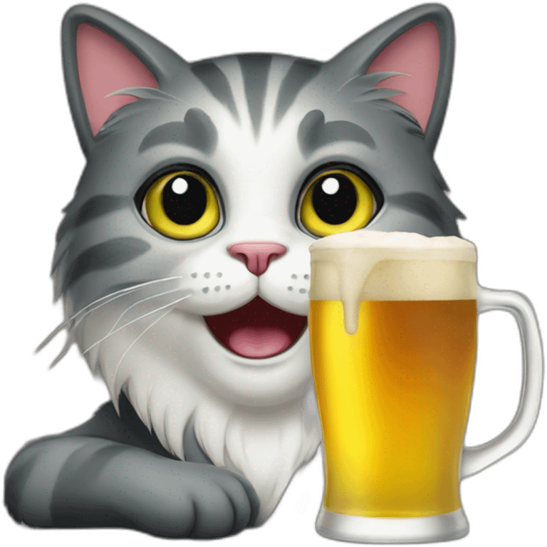 Irish cat drink a beer  emoji