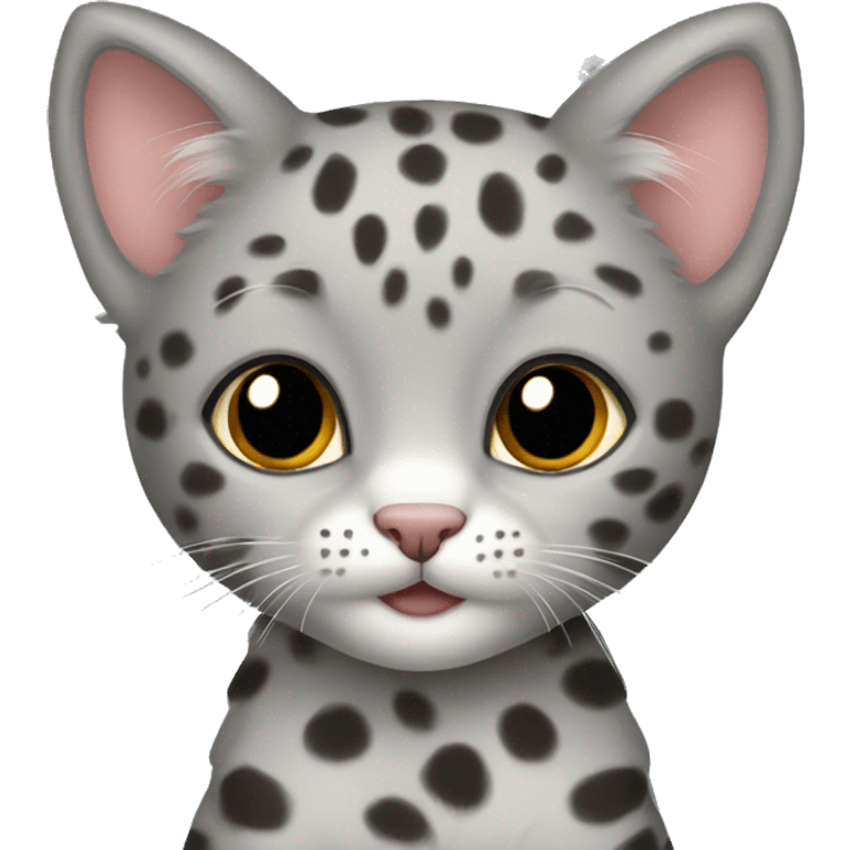 Grey kitten with cheetah spots emoji