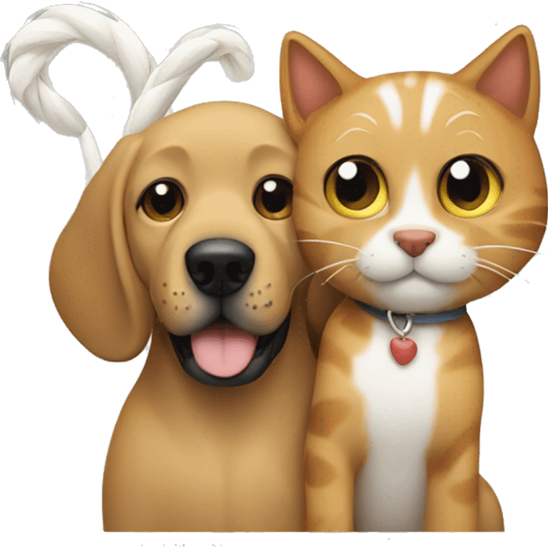 dog and cat tails intertwined  emoji