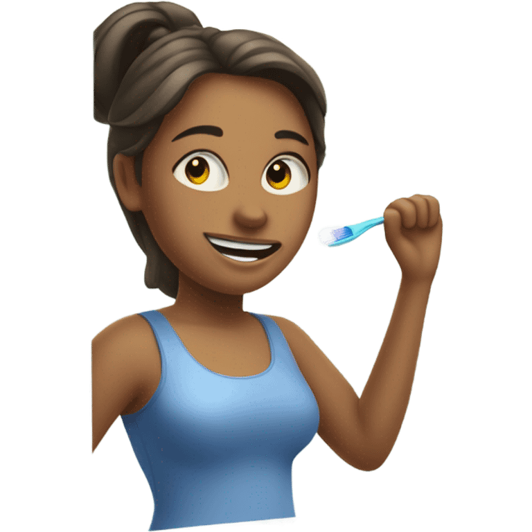 woman brushing teeth emoji