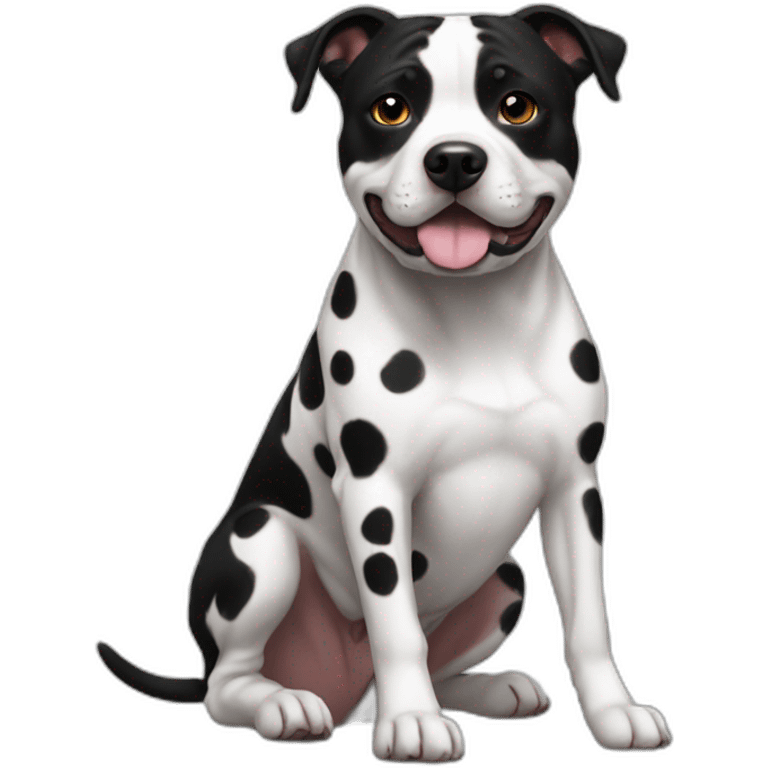 Staffie white black spots emoji