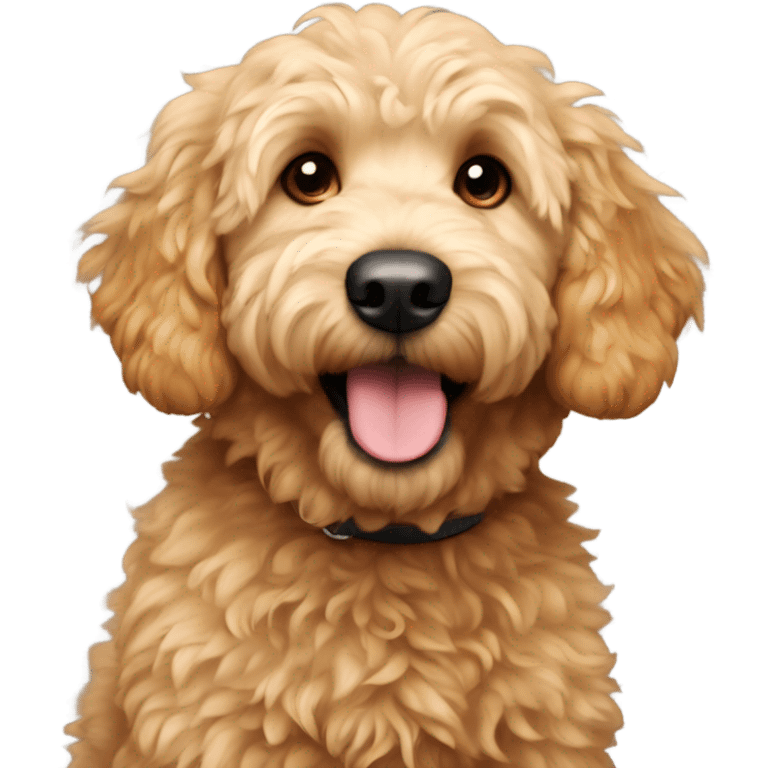 Cute mini golden doodle named Baxter emoji