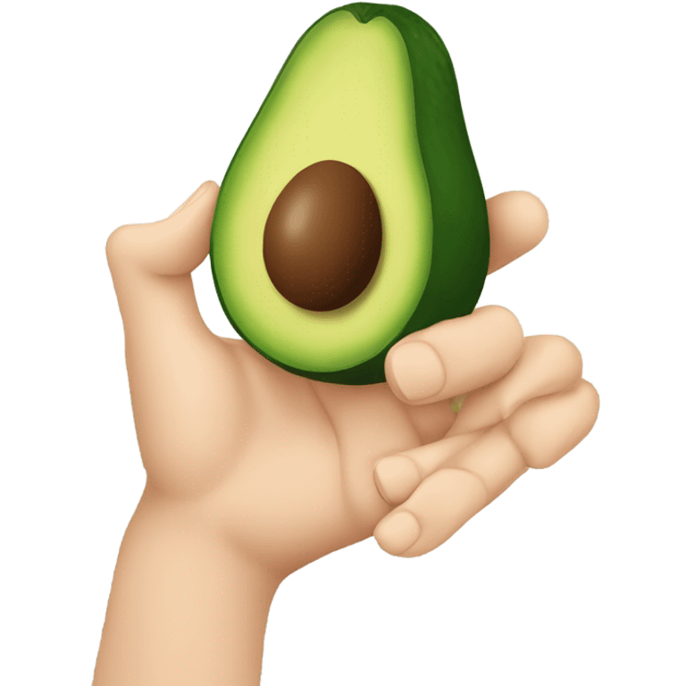 A half cut avocado in hand emoji