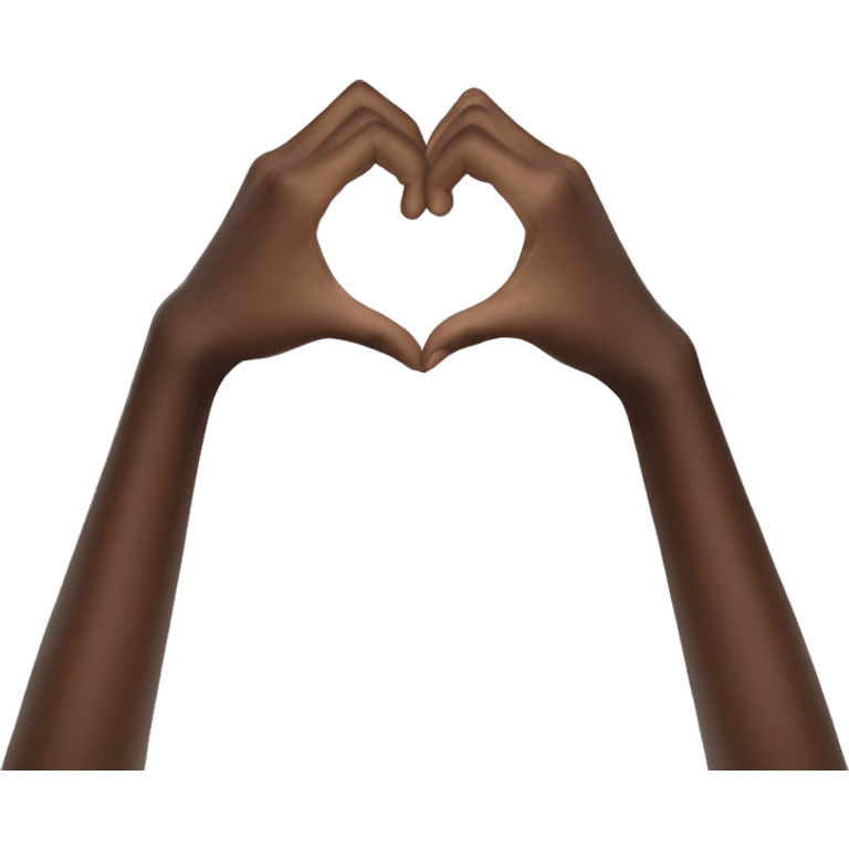 Black person hand and white person hand making a heart emoji