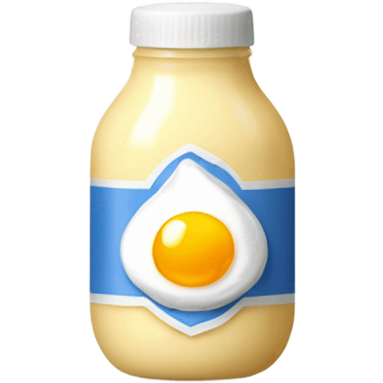 mayonnaise bottle with egg in middle. emoji