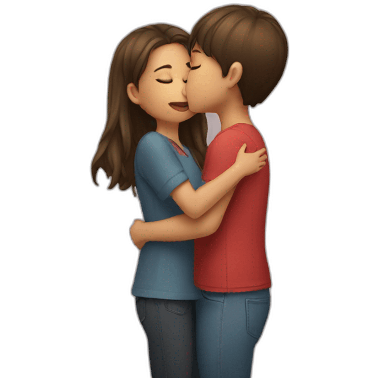 A girl kissing girl emoji