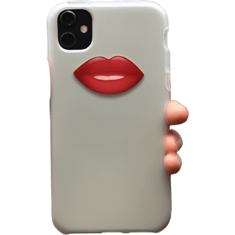 Phone case with lipgloss on the back emoji