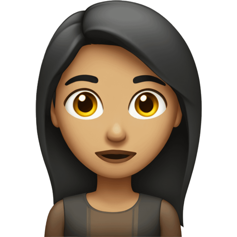 hispanic woman with a disapoointed look, straight hair emoji