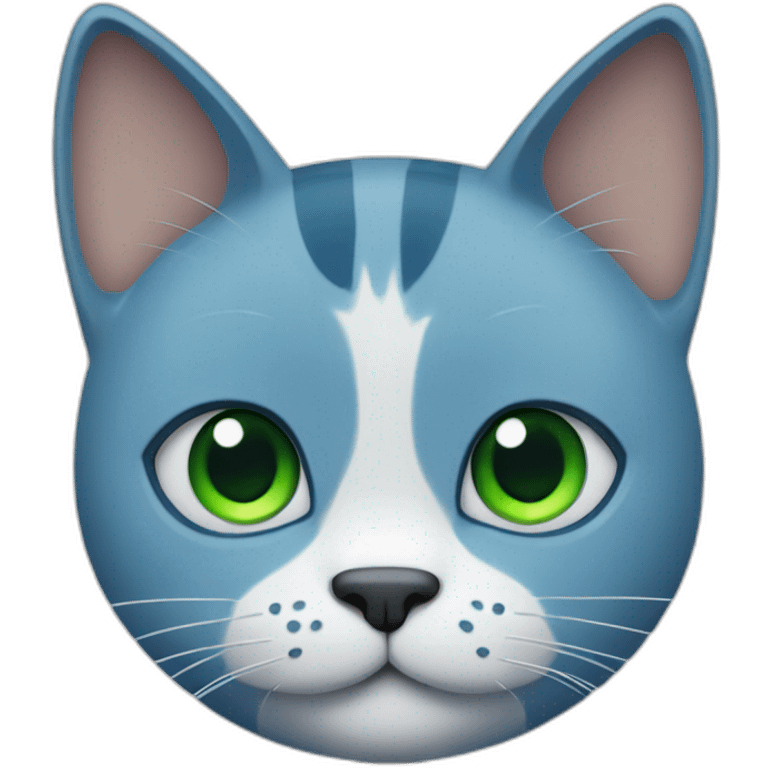 blue cat with green eyes thumbs up emoji