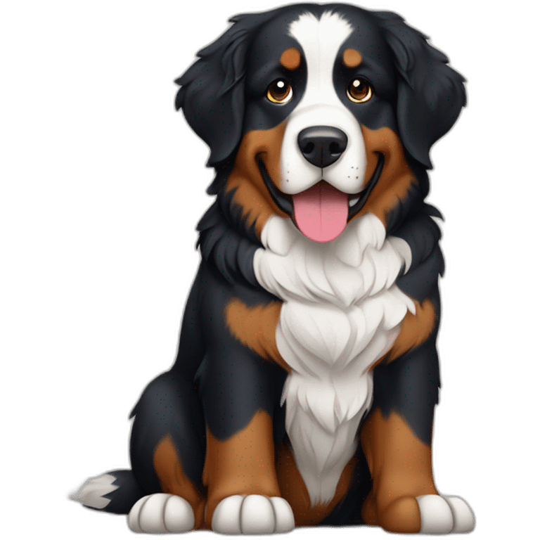 bernese mountain dog sitting under norway flag emoji