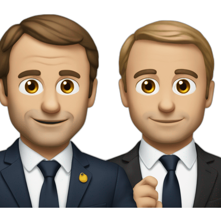 Macron et Zemour se sert la main emoji