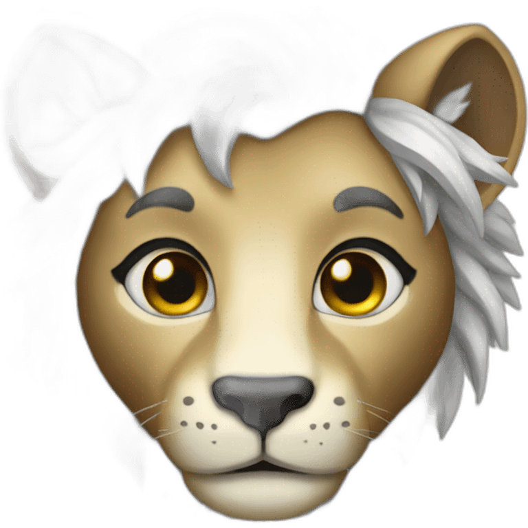 Unicorn lion dark eyes  emoji