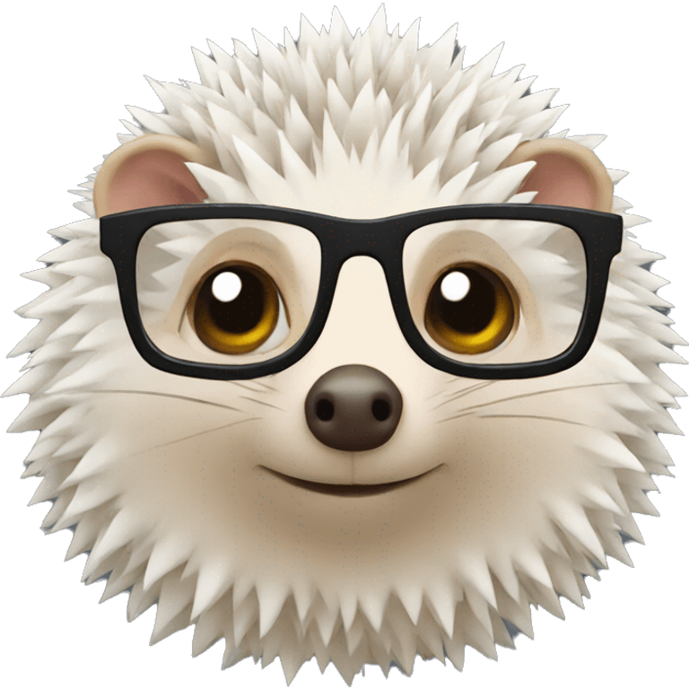 A hedgehog with glasses emoji