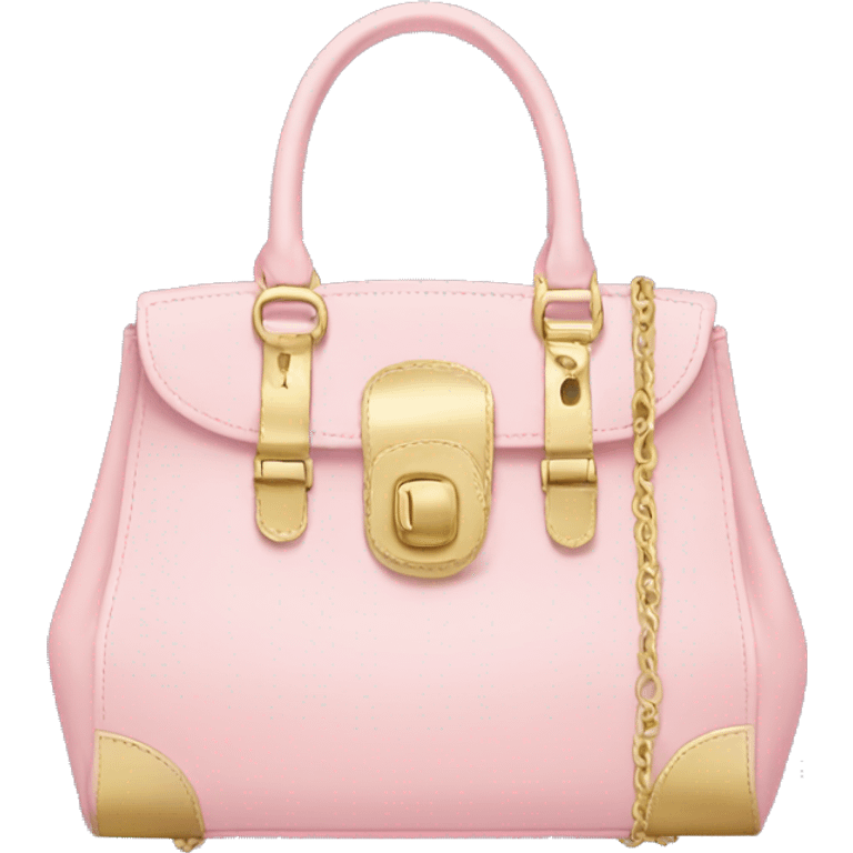 Light pink handbag with gold accents emoji