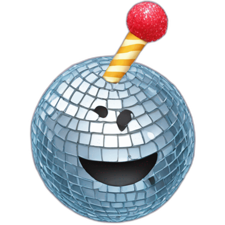 hairy disco ball eating a lollipop emoji