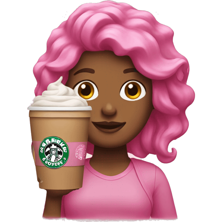 Pink Starbucks emoji