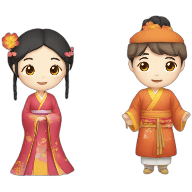 man and woman wearing Hanfu emoji