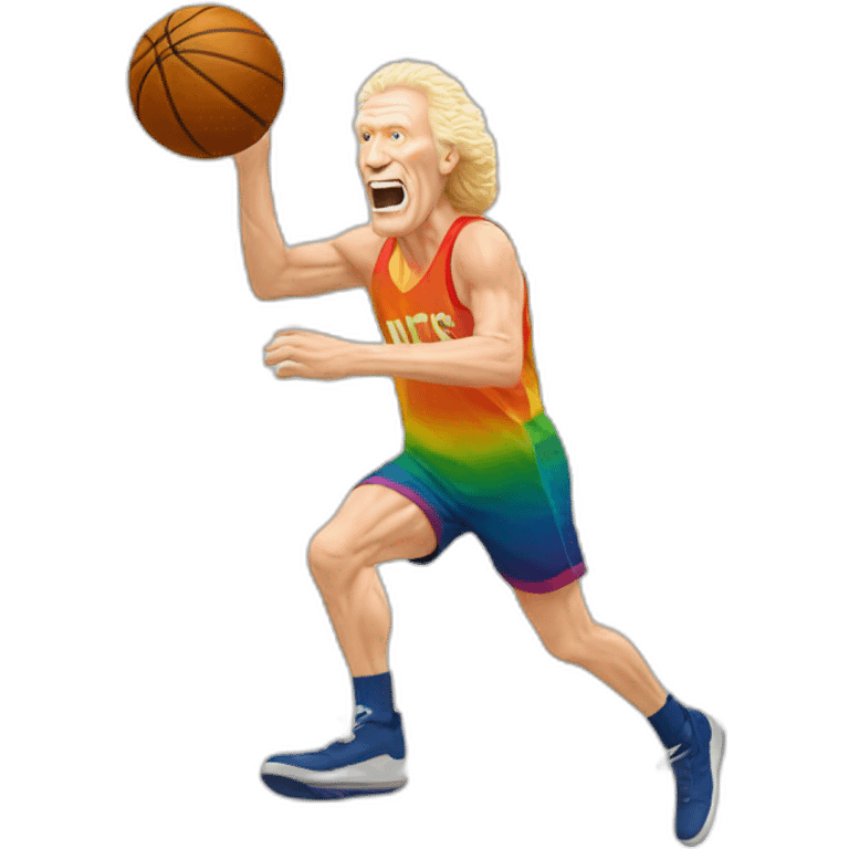 Bill Walton chasing a rainbow emoji