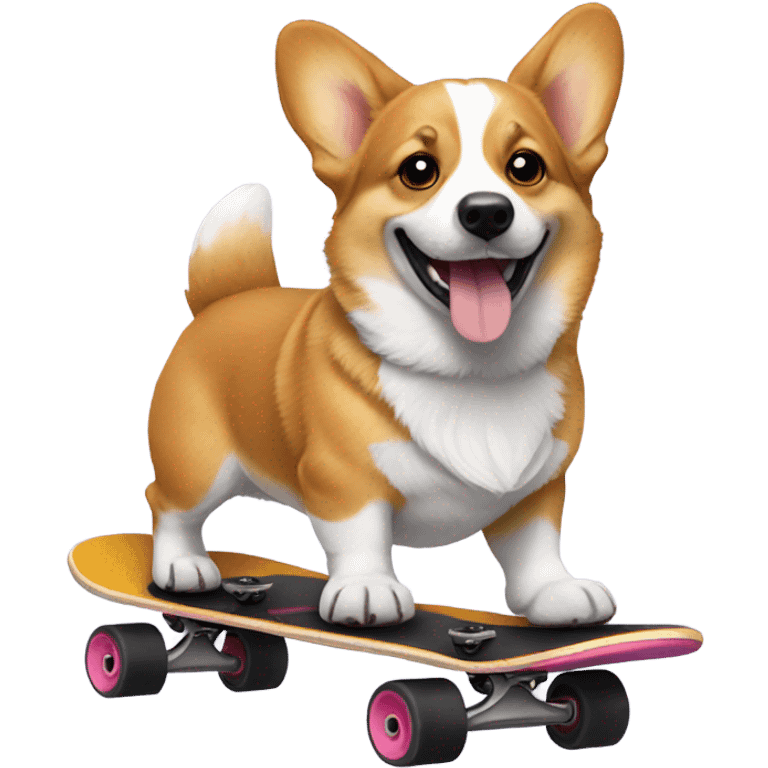 Corgi on a skateboard  emoji