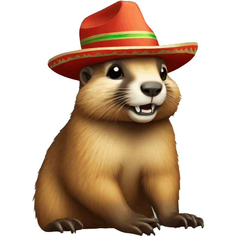 marmot with mexican hat emoji