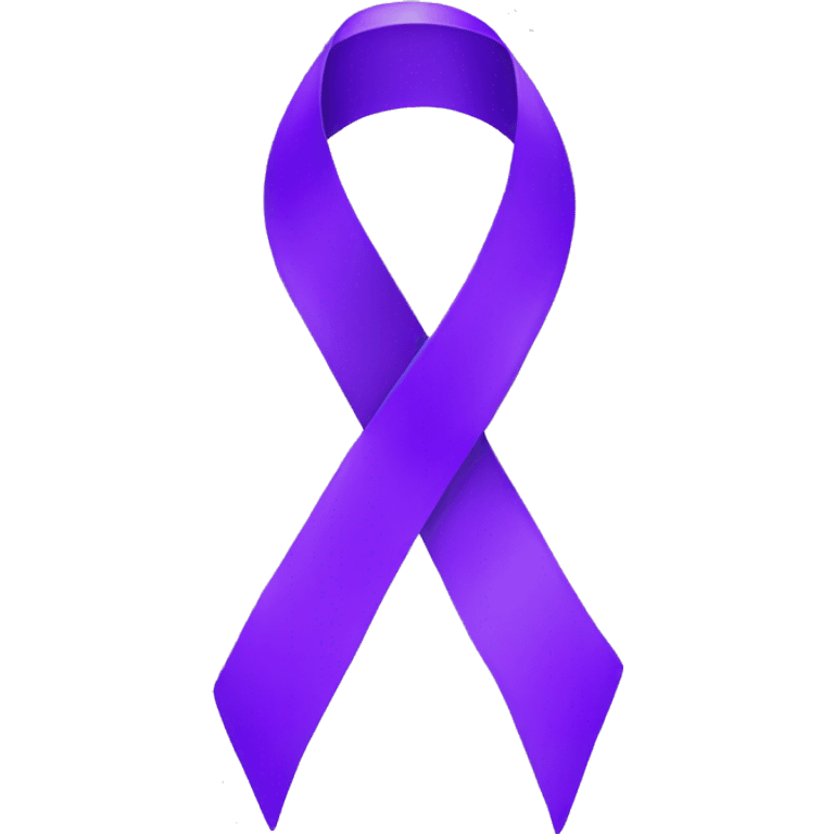 Single purple ribbon on transparent background emoji