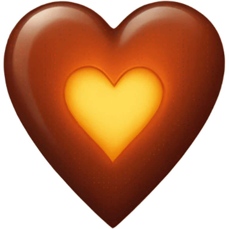 Shiny Burnt sienna heart emoji